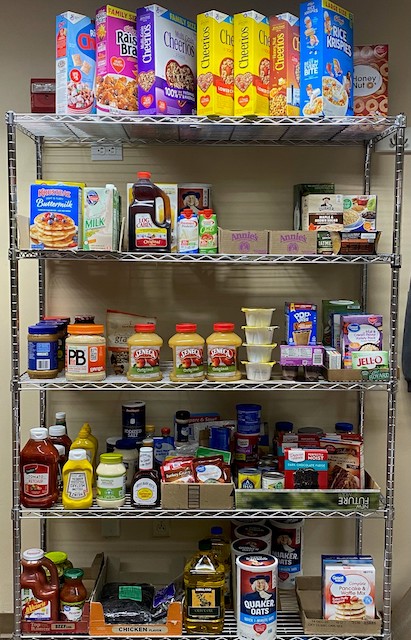 Food Pantry shelves